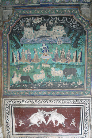 Bundi, Palace, Chitrasala, Murals, V030311-5768