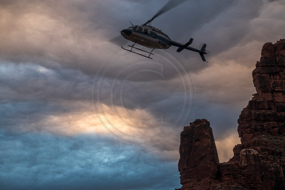 Supai, Cliffs, Clouds, Helicopter160-2206