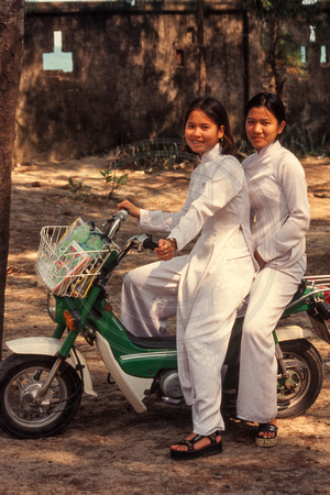 Danang, China Beach, Girls on Motorbike S V-8852