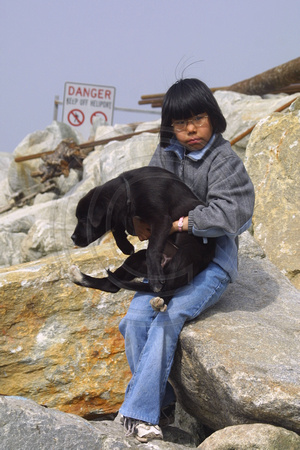Little Diomede, Girl and Dog020611-1426