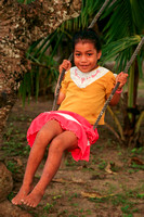 Fiji, Kioa, Girl on Swing V0611694