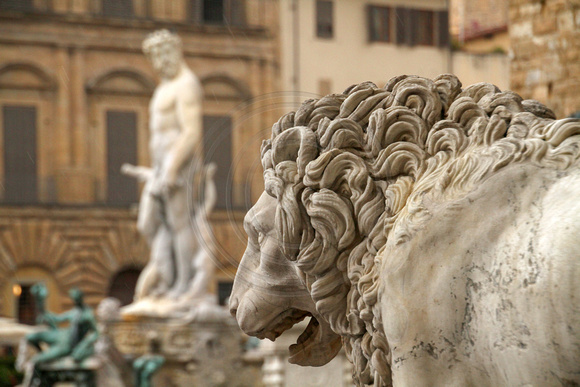Florence, Piazza della Signoria, Lion Statue1031365a