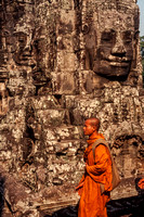 Angkor, Bayon Temple, Monk S V-8918