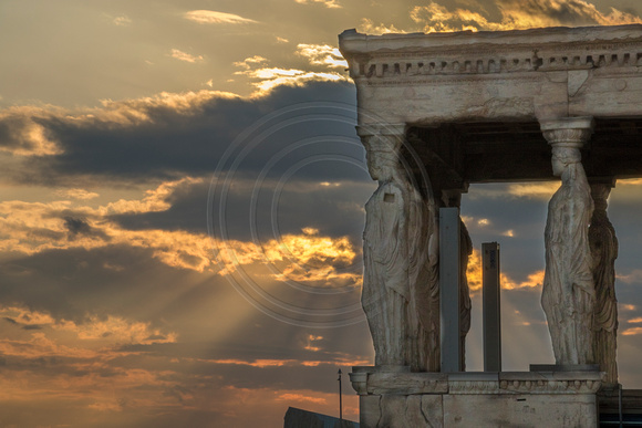 Athens, Erectheion, Caryatids, Sunset151-1448