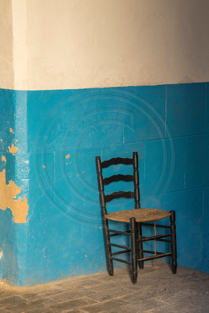 Valencia, Chair Against Blue Wall V151-2224