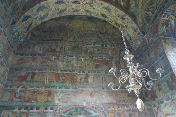 Moldovita Monastery, Interior, Frescoes030929-0406