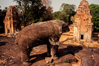 Angkor, Bakong Temple, Elephant S -8903