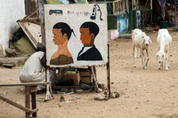 Senegal, Village, Hairdresser Sign151-8194