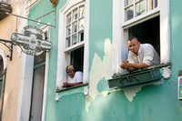 Salvador, Pelourinho, People in Windows151-9215