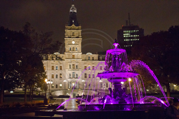 Quebec City, Capitol, Fountain, Night112-1952