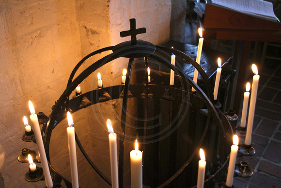 Bastad, Church, Int, Candles V1044536a
