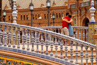 Sevilla, Plaza de Espana, Couple on Bridge1034961a