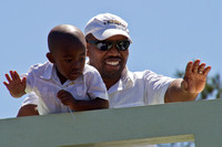 Cape Town, Man and Son on Overpass120-6123