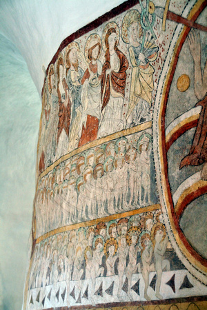 Bornholm, Round Church, Int, Wall Paintings V1044888a