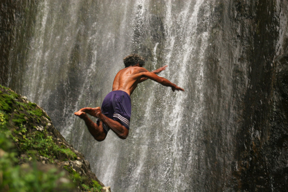 Waterfall Diver, Fatu Hiva, French Polynesia