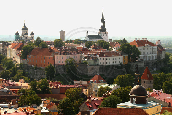 Tallinn, St Olafs Church, View, City Wall1046925a