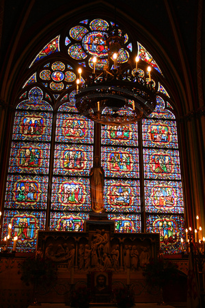 Paris, Notre Dame Cathedral, Window V0940197