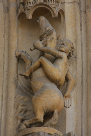 Paris, Notre Dame Cathedral, Facade, Detail V0940304