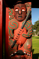 Waitangi, Canoe House Carving V0735158