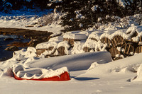 Stonington, Canoe in Snow S -2831