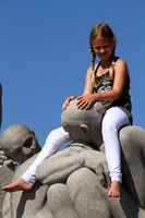 Oslo, Vigeland Park, Girl on Sculpture V1044199