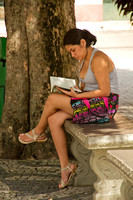 Manaus, Teatro Amazonas Plaza, Woman Reading V120-4958