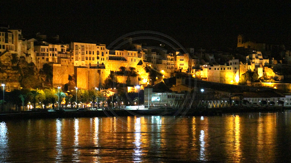 Menorca, Mahon, f Harbor, Night1033783a